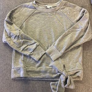 Bottom tie crew sweatshirt